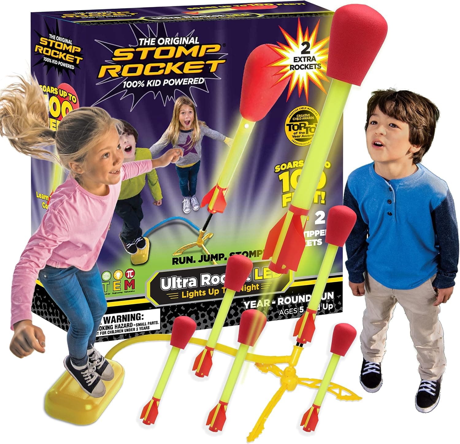 Stomp Rocket The Original Ultra Rocket Launcher (LED - 6 Rockets)
