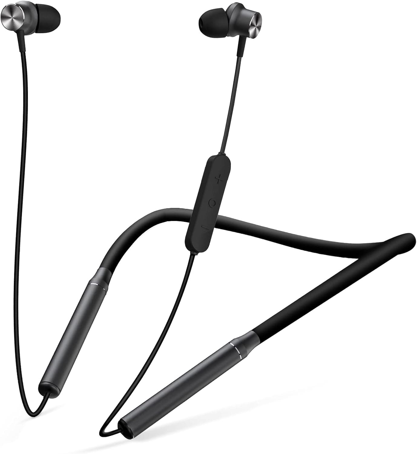 TANGMAI Neckband Bluetooth 5.0 Headphones Wireless Earbuds with Microphone, Deep Bass Stereo with 10mm Driver, 24H Playtime, Portable Magnetic, Clear Calls, Lightweight Comfortable in-Ear Fit -Black