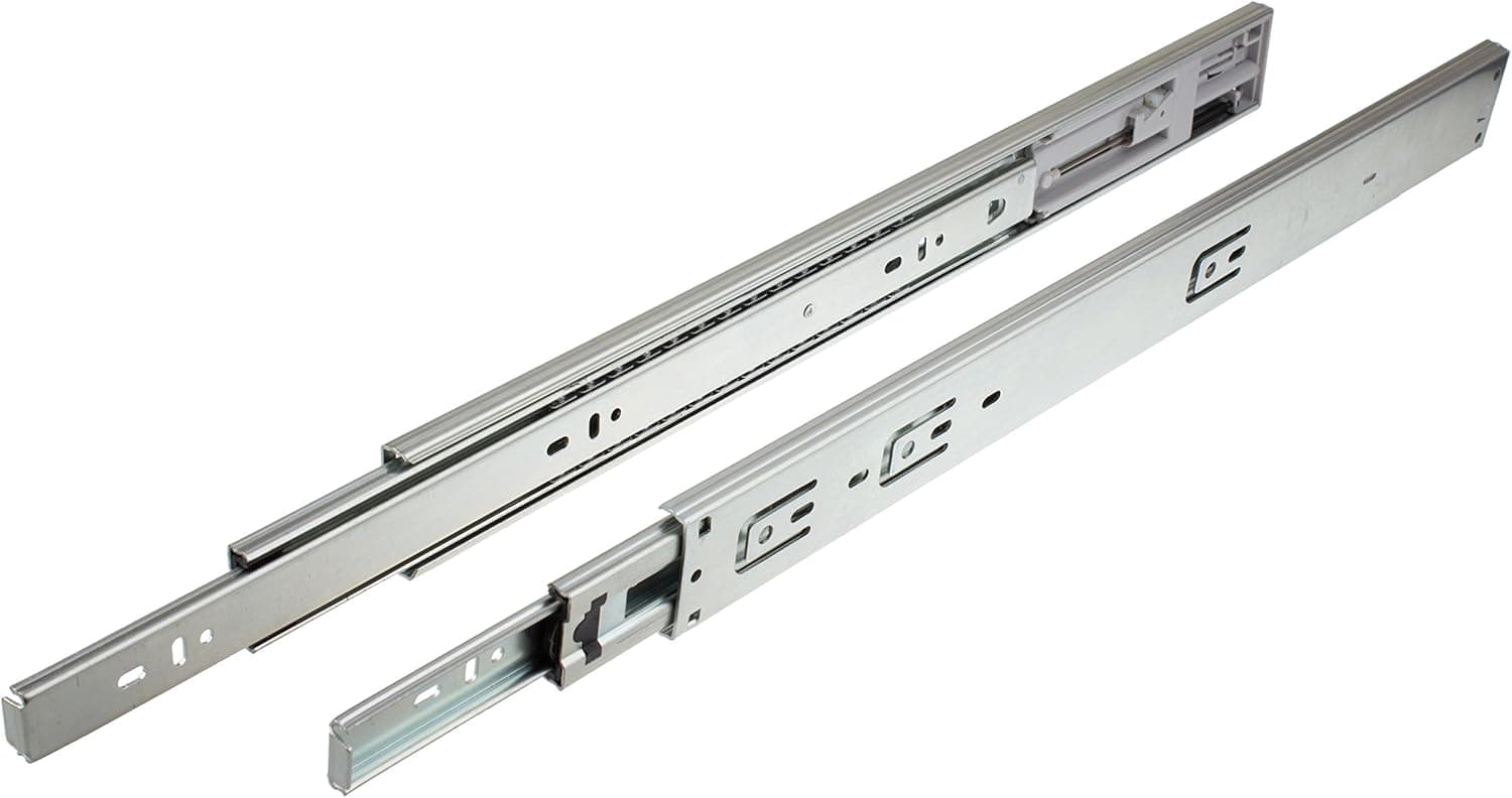 GlideRite Hardware 2075-ZC-1 20 inch 100 lb 1 Pack 20" Side Mount Soft Close Full Extension Drawer Slides, Silver