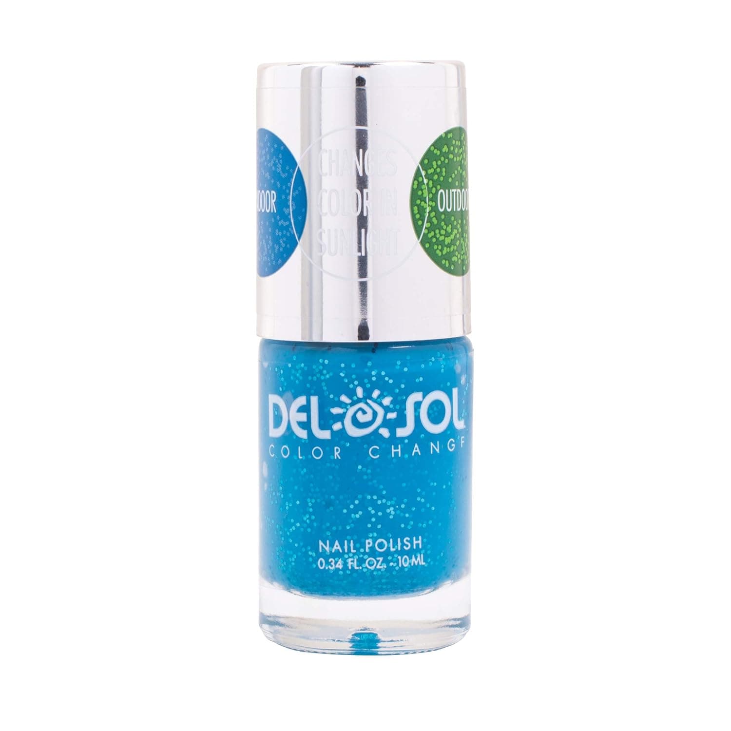Del Sol Color-Changing Nail Polish - On Cloud Nine - Changes Color from Turquoise to Green in The Sun - Quick Dry, 5-Free Nail Lacquer - .34 fl oz/ 10mL