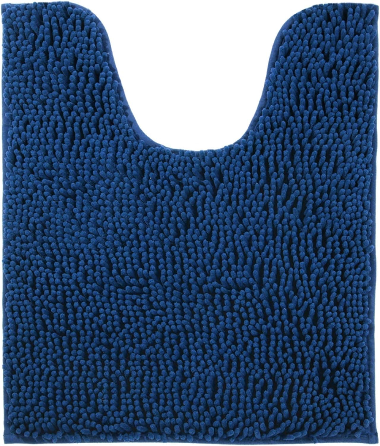 ORANIFUL Dark Blue Bathroom Rugs Non Slip Curved Bath Mats 20"x 24" Floor Microfiber Plush Super Water Absorbent Machine Wash/Dry Shaggy Toilet Carpet Extra Soft