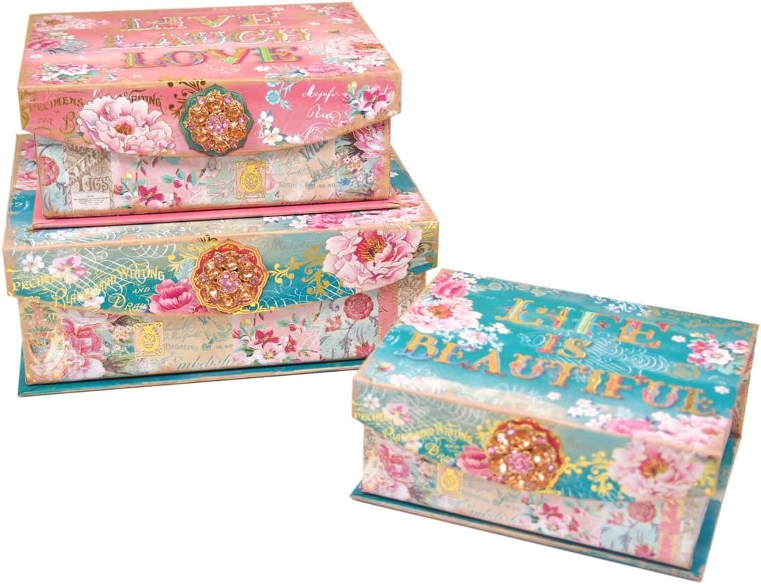 Punch Studio Lovely Letters Flap Trinket Nesting Boxes
