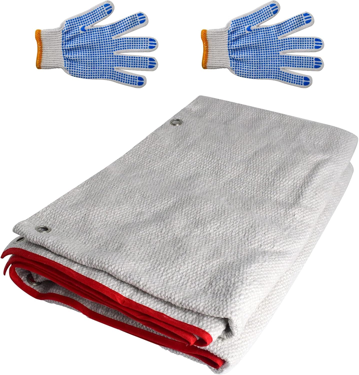 AAGUT 47"x71" Welding Blanket Heavy Duty Fire Retardant Blankets Fireproof Thermal Resistant Insulation Ceramic Fiber Heat Shield Pad Weld Curtain with 1 Pair Gloves