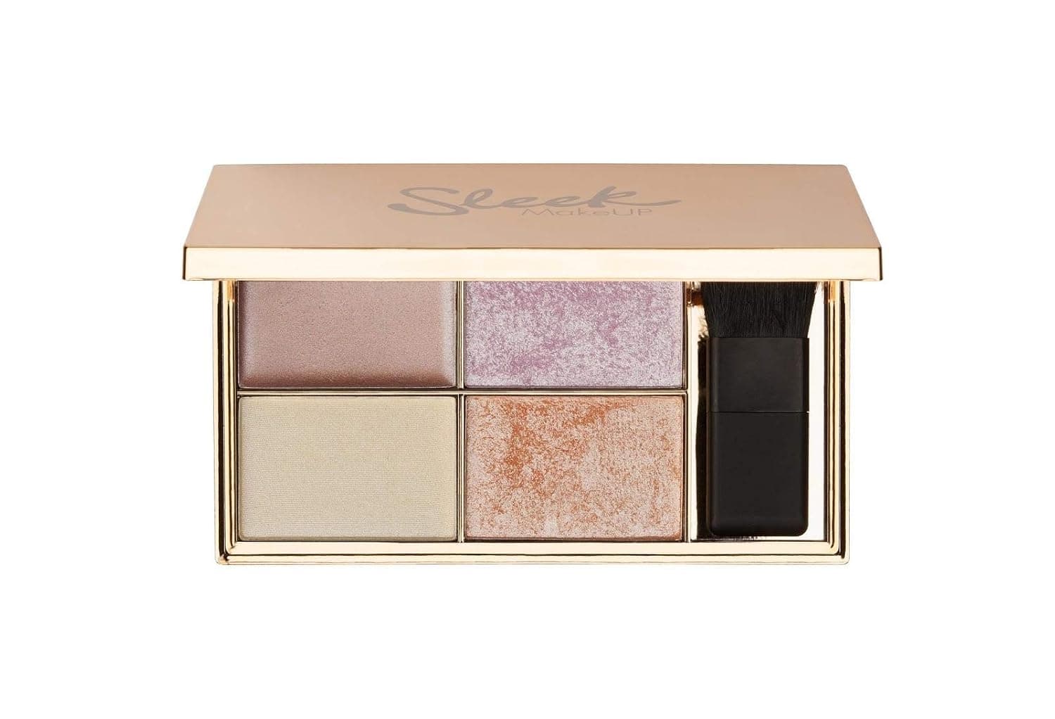 Sleek MakeUP Highlighting Palette, Four Dazzling Shades for a Supercharged Glow, Long Lasting and Lightweight, Intense Colour, Solstice, 9g