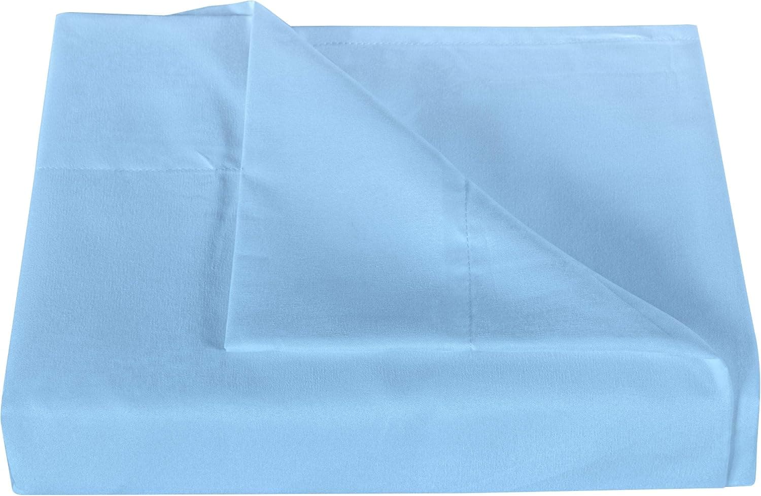 NTBAY 100% Brushed Microfiber Queen Flat Sheet, 1800 Super Soft and Cozy, Wrinkle, Fade, Stain Resistant Bed Top Sheet Only, Sky Blue