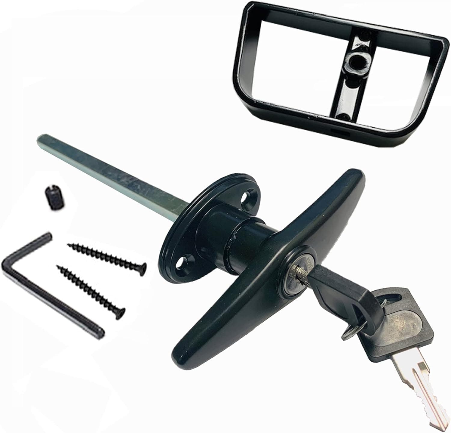 6" Black Shed T Handle Door Lock Replacement gate Playhouse Barn Whole Set Item#1800 (1, Black)