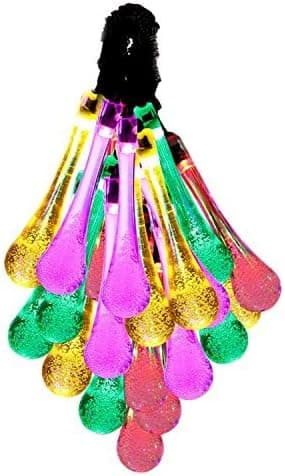 Solar String Lights, Mabor 20ft 30LED Water Drop Outdoor Waterproof Fairy Christmas Lights for Garden, Patio, Yard, Home, Parties (Multicolor)