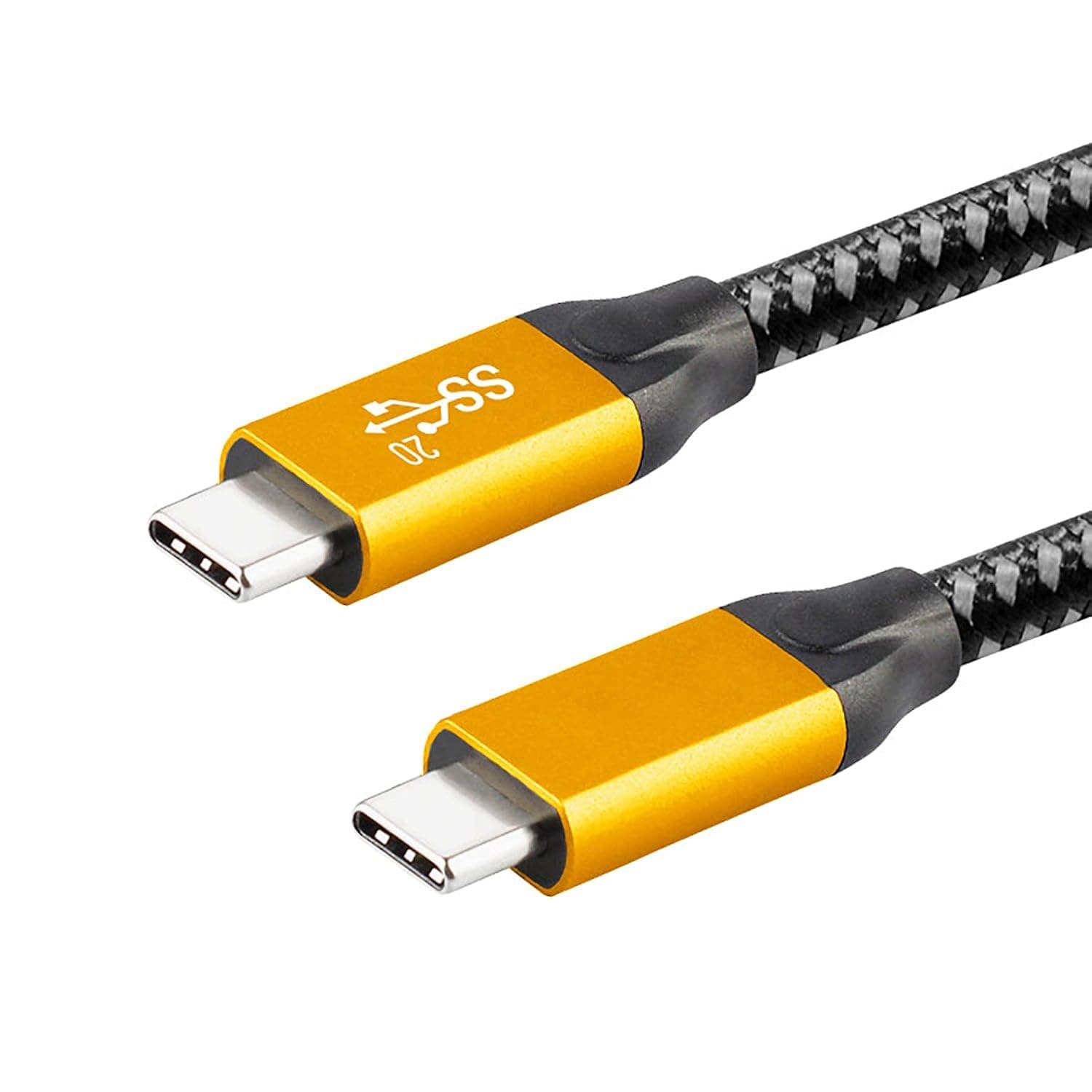 Zingther Full-Featured USB C Cable for Video, Data Transfer and 100W Fast Charging, 20Gbps Super Speed Cord and 4K 60Hz Monitor Link, Compatible with Thunderbolt 3 and 4 - Yellow, 2m / 6.6ft