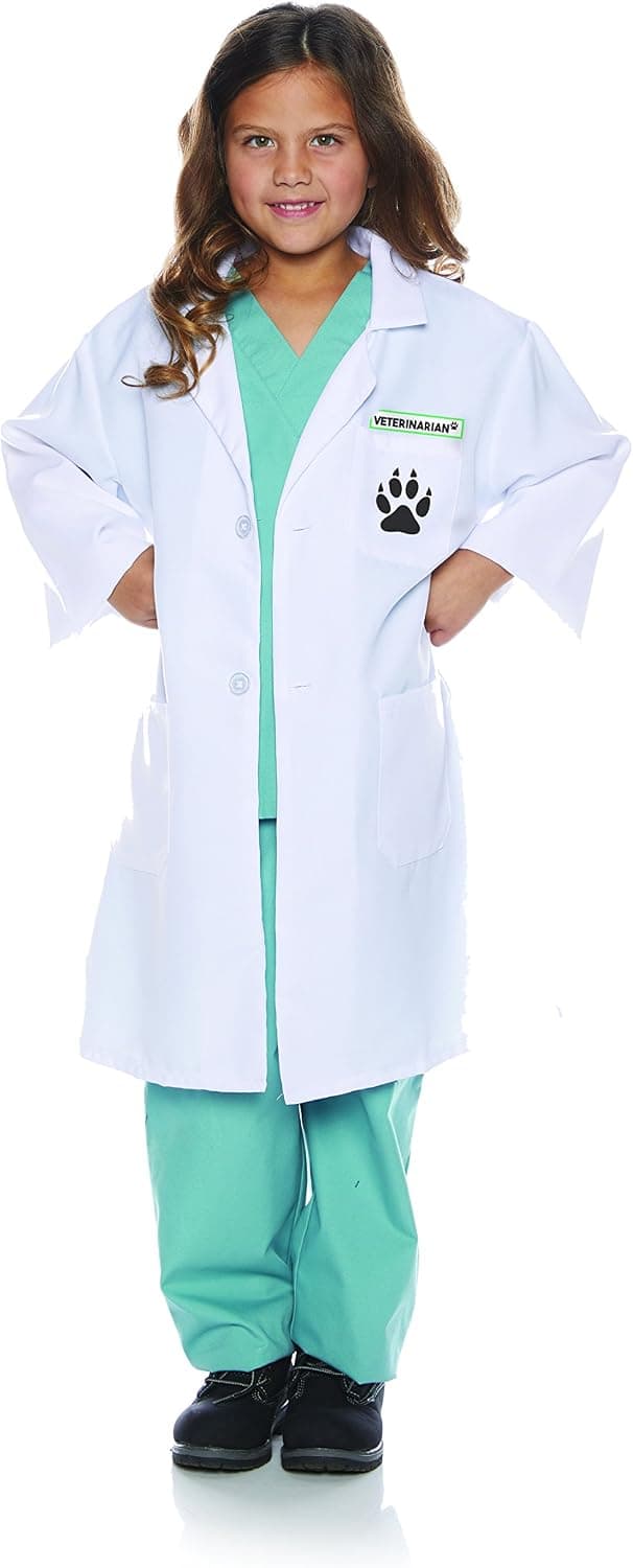 UNDERWRAPS Kid's Children's Veterinarian Lab Coat and Scrubs Costume Set Childrens Costume, Multi, Large