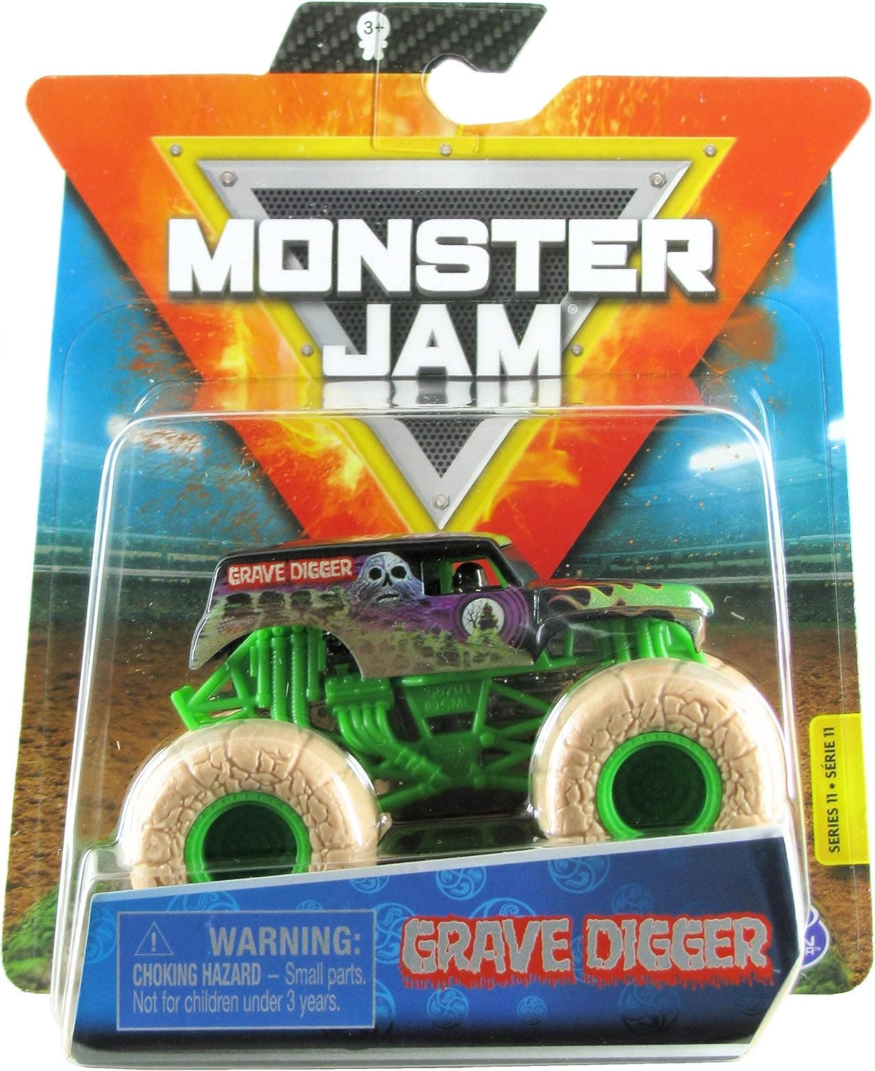 Monster Jam 2020 Spin Master 1:64 Diecast Monster Truck with Wristband: Elementals Grave Digger
