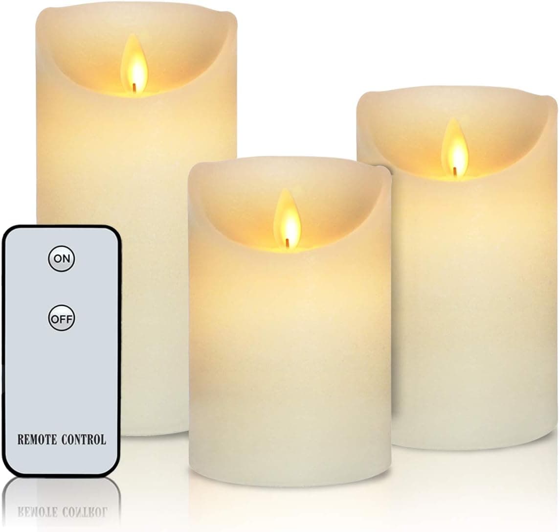 Incredle Flameless Candles Dancing Flame Led Candles H4 5" 6" xD3 Real Wax Battery Operated Decorative Candles with Remote Control
