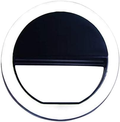 GOGOUP Selfie Ring Light,36 LED Selfie Phone Camera Ring Light Rechargeable Clips On 3-Level Adjustable Brightness Makeup Light for iPhone Smart Phone iPad Laptop Camera Android Black