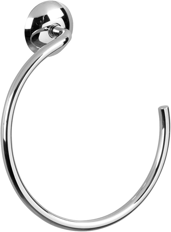InterDesign Classico, Wall Mount Towel Holder Ring for Bathroom - Chrome