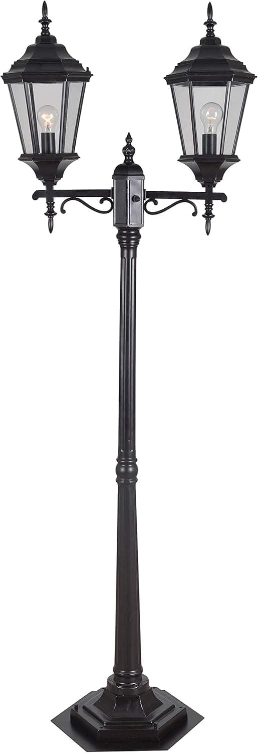 Kenroy Home 93434ORB Villa Lanterns, 2 Light Portable Post, Oil Rubbed Bronze