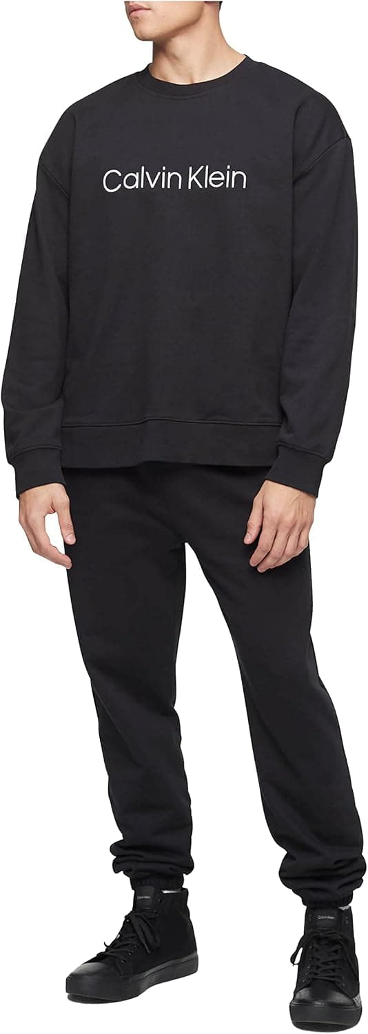 Calvin Klein Men's Relaxed Fit Logo French Terry Crewneck Sweatshirt
