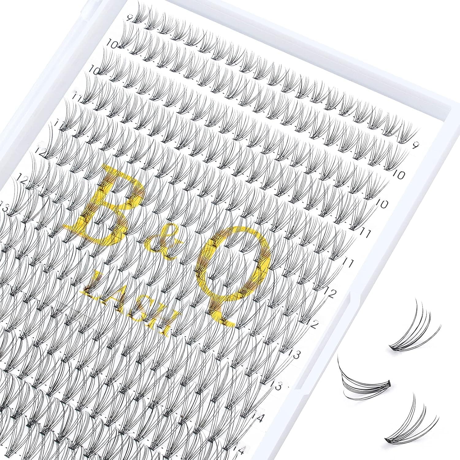 Individual Lashes 10D-C-0.10-9-16mix Cluster Lashes 280 Clusters False Eyelash C D Curl Wispy Lashes Bottom Lashes Diy Lashes at Home（10D-C-0.10,9-16 mix）