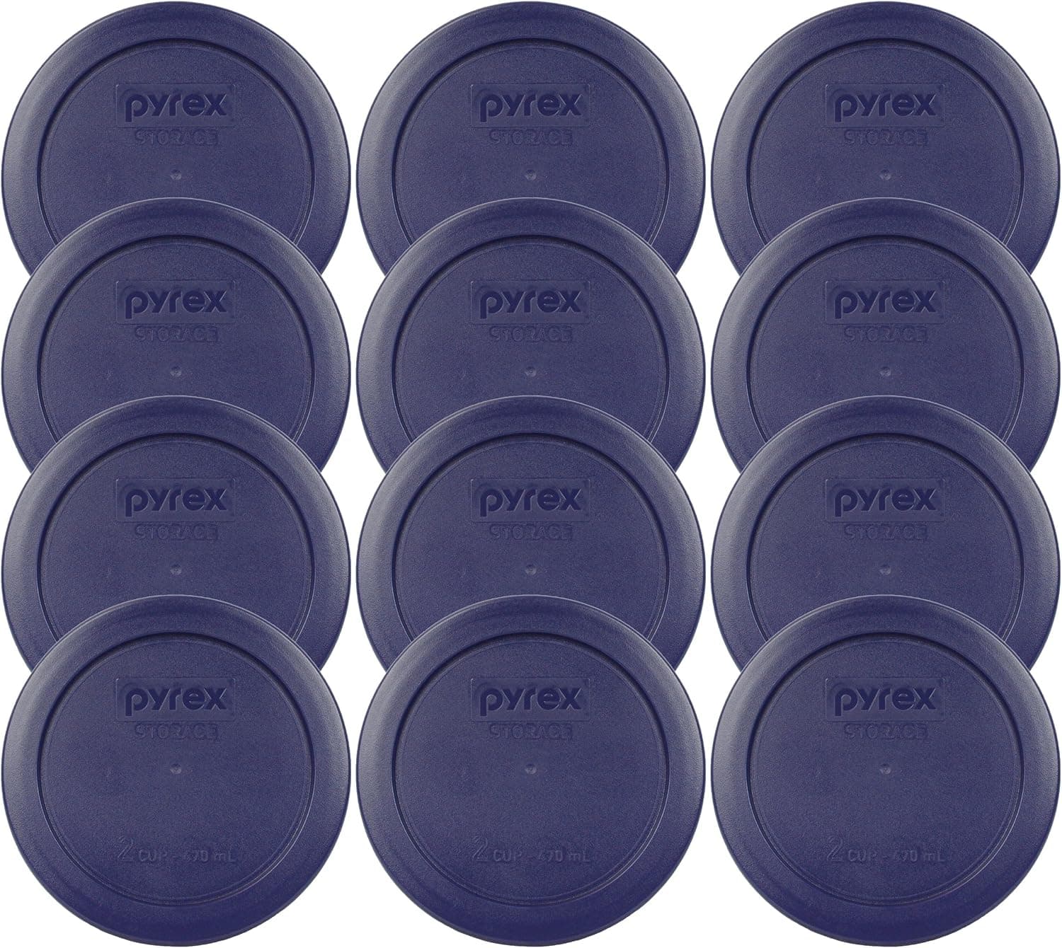 Pyrex 7200-PC 1113764 2 Cup Blue Lid (12-Pack)