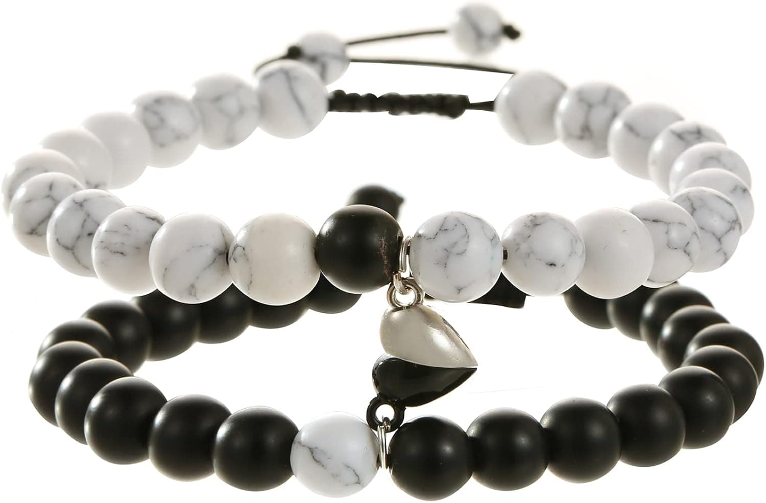 GIEIWIW Magnetic Couple Bracelet Set Friendship Couple Long Distance Matching Bracelet Natural Turquoise Beaded Bracelet Women Men For Graduation Valentine's Day Daily Gifts