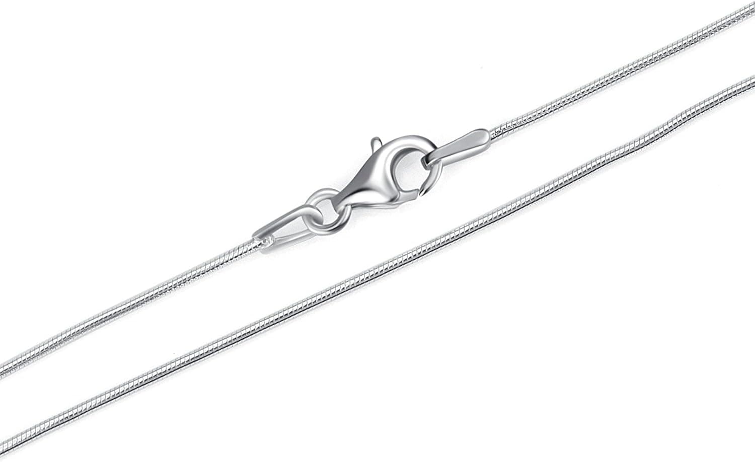 LUHE Silver Chain Sterling Silver Snake Chain Necklace 1MM Italian Crafted Thin Chains Lightweight Strong Chains - Lobster Claw Clasp Gifts for Women Girls 14-30 inchs