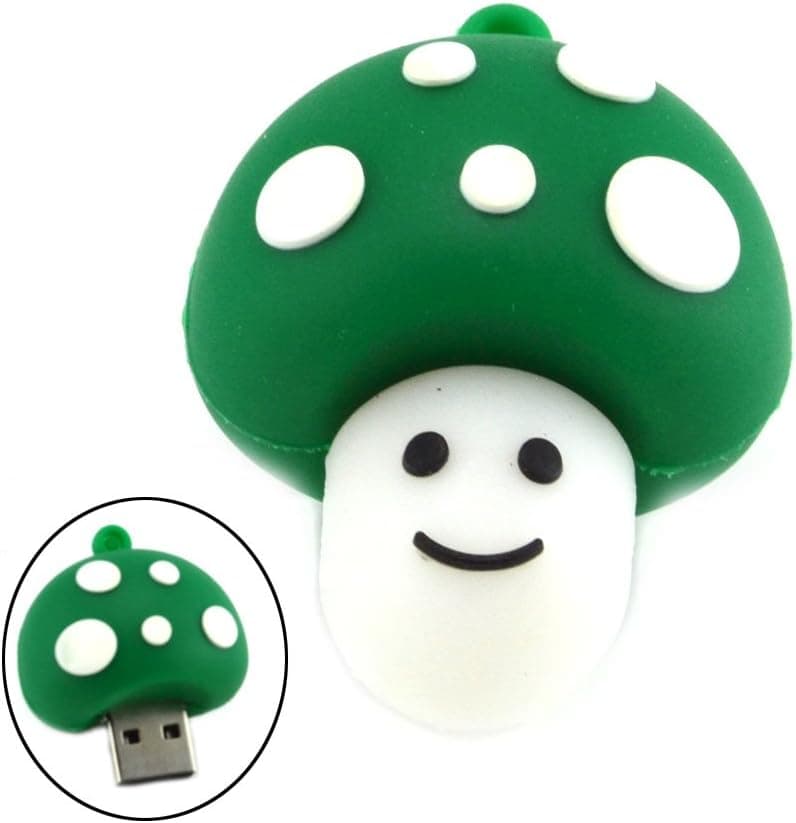 32GB Cute Smily Mushroom USB Flash Drive (Green)