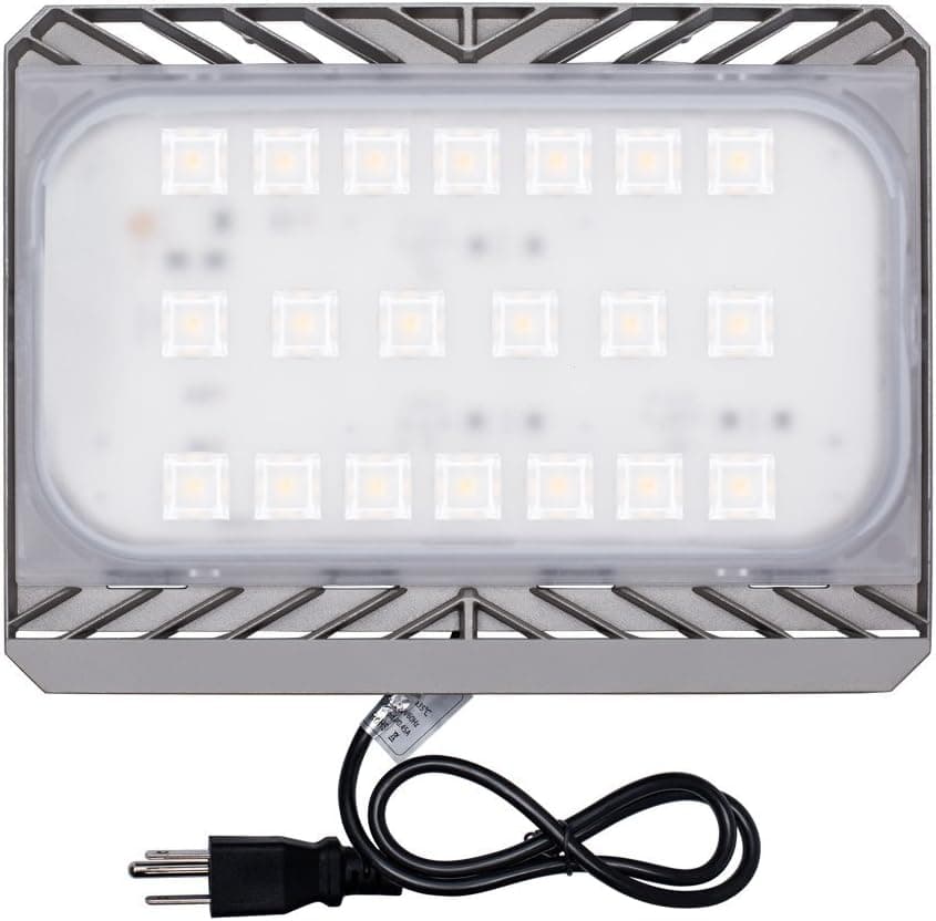 LED Flood Light with Plug, 100W Outdoor Lighting Waterproof Security Light, Super Bright CREE LED Chips,9000LM 3000K Warm White,Adjustable Wall Mount Exterior Light Fixture for Yard Street Parking Lot