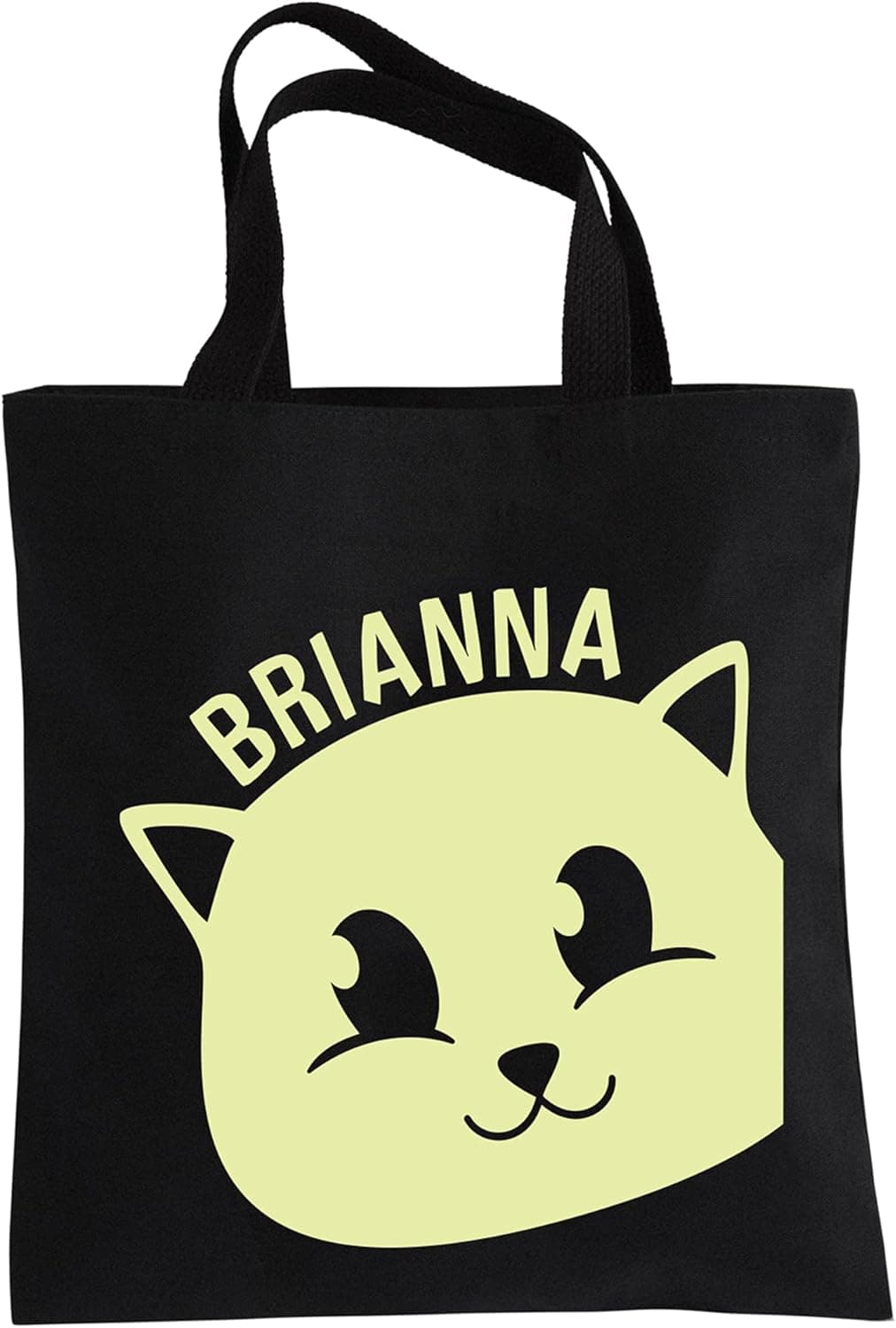 Let's Make Memories Personalized Glow-in-The-Dark Halloween Treat Bag - Trick-or-Treat Bag - Cat Design - 13" Wx14 H
