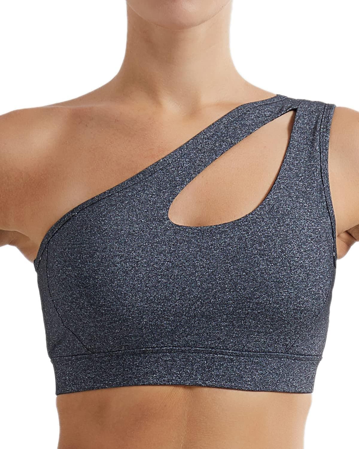 RUNNING GIRL Womens One Shoulder Sports Bra Removable Padded Yoga Top Sexy Cute Medium Support