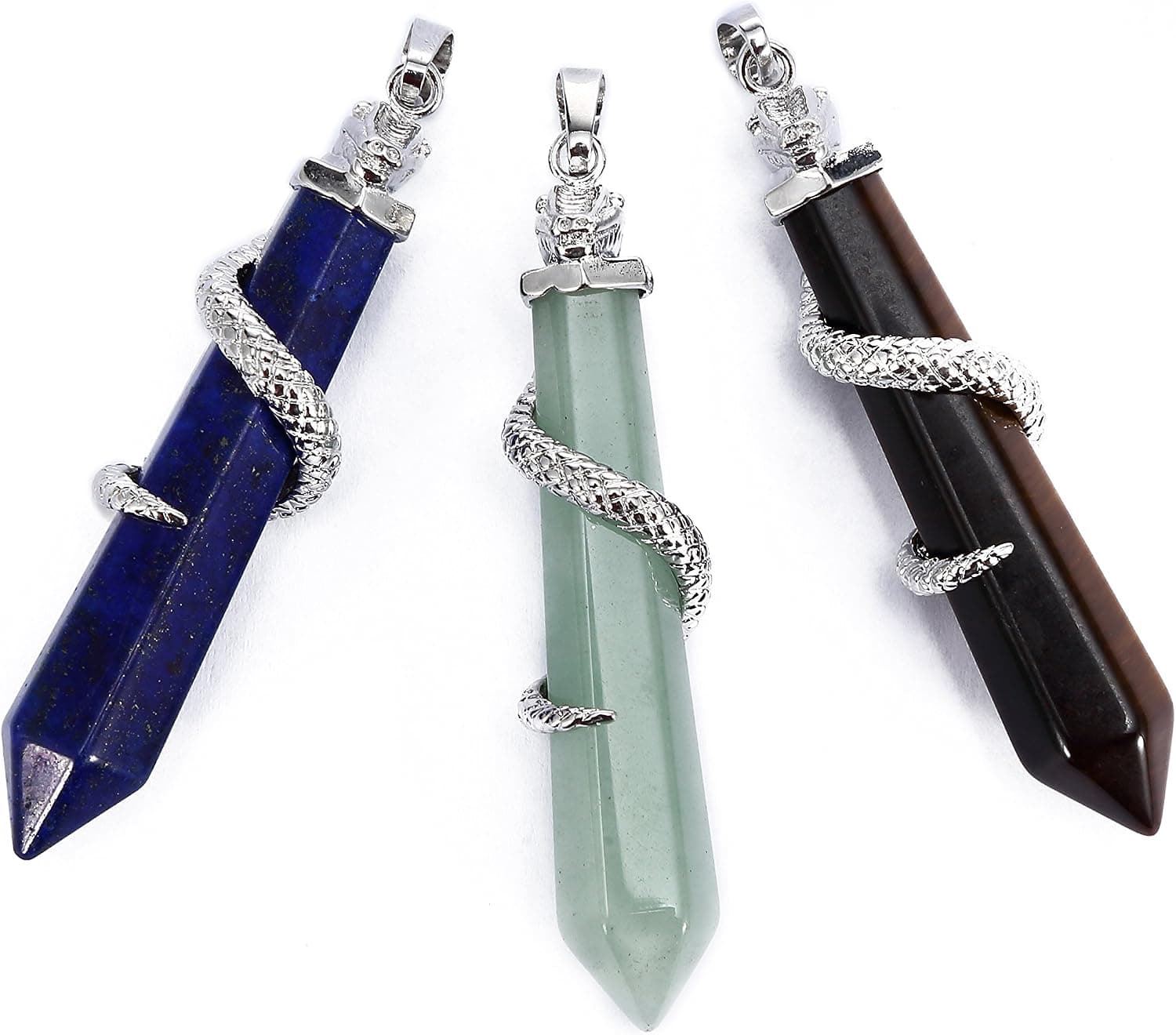 BRCbeads Gemstone Necklace Pendant Crystal Healping Point Reki Chakra Unisex