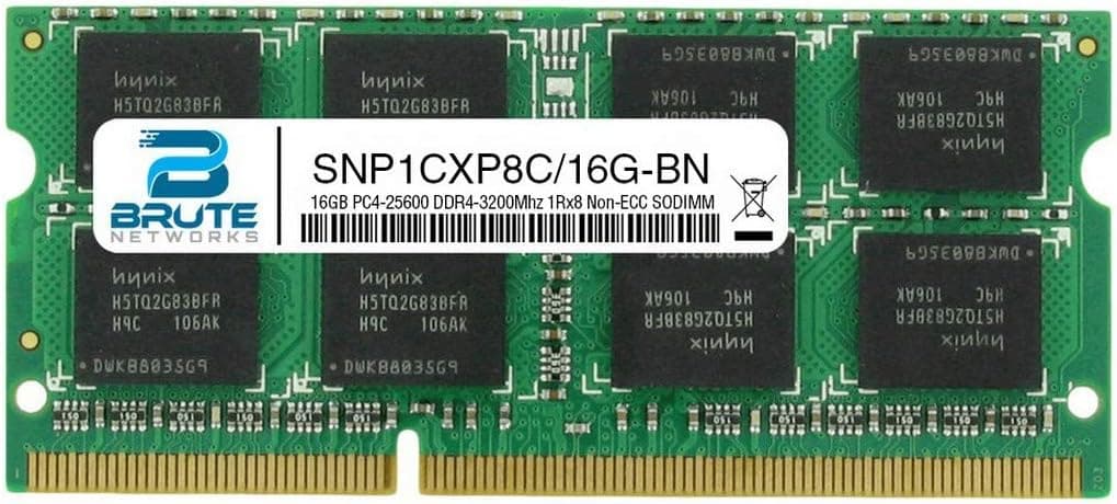 Brute Networks SNP1CXP8C/16G-BN - 16GB DDR4-3200Mhz 2Rx8 Non-ECC SODIMM (Compatible with OEM PN# SNP1CXP8C/16G)