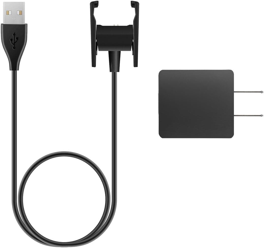 IEEKK Fitbit Charge 2 USB Charging Cable with Wall Charger Plug, Extra Long 3.3ft(1M) Replacement Charger Cord for Fitbit Charge 2 Smart Bracelet (Cable with Plug)