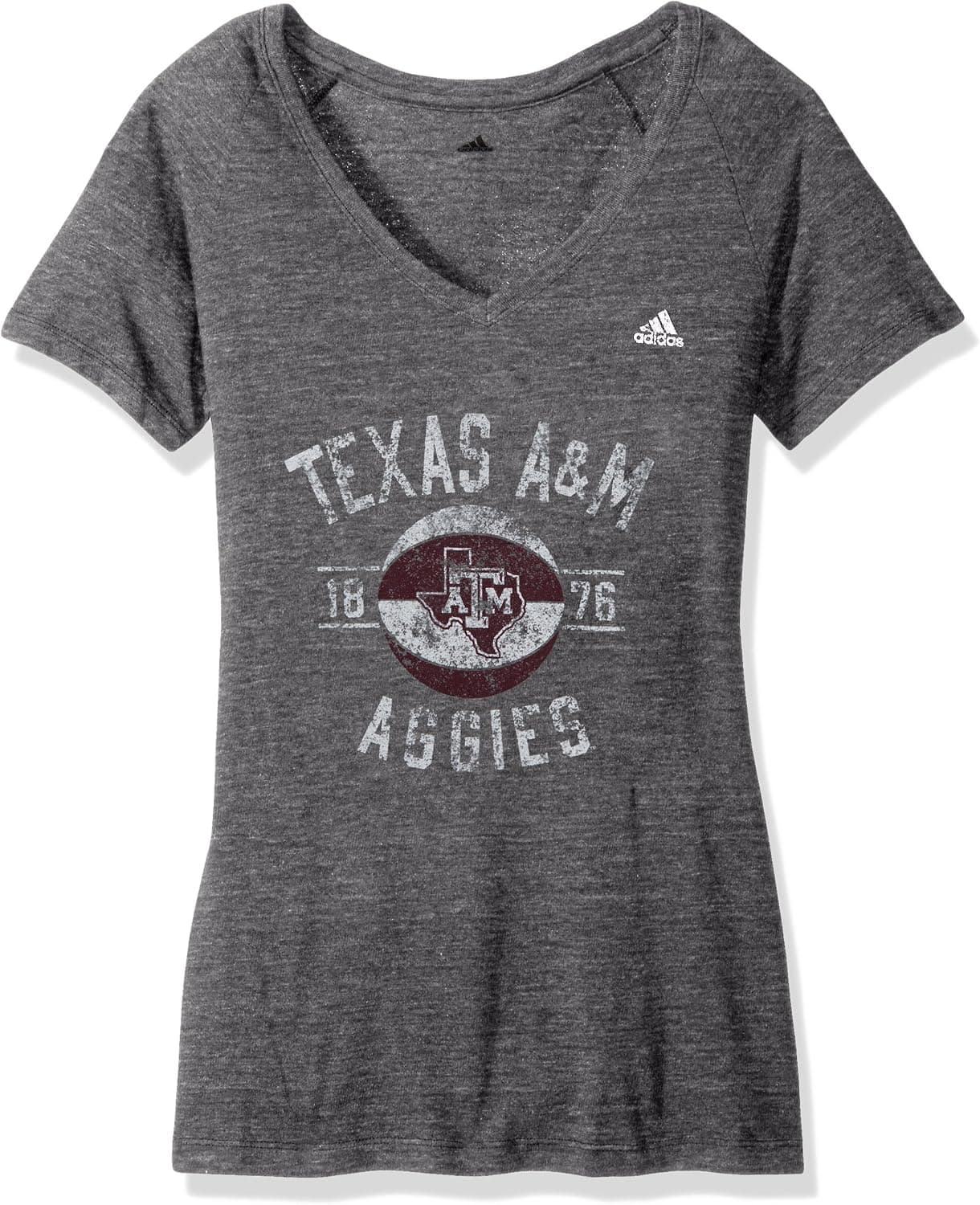 adidas Women's Middle Basketball Tri-Blend V-Neck Tee