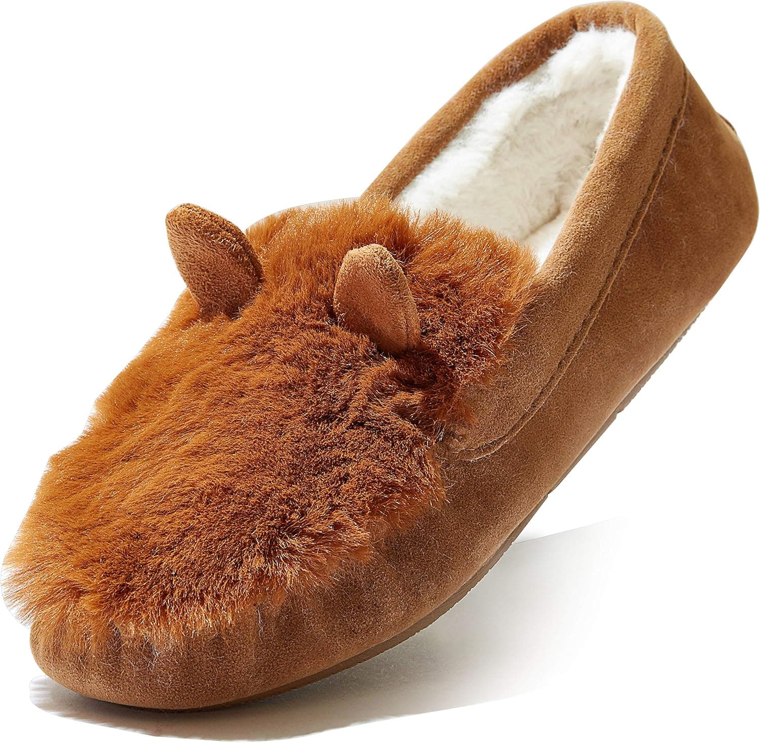 DailyShoes Women's Casual Moccasins Vegan Fur Flat Classic Loafer Sandal Shoes
