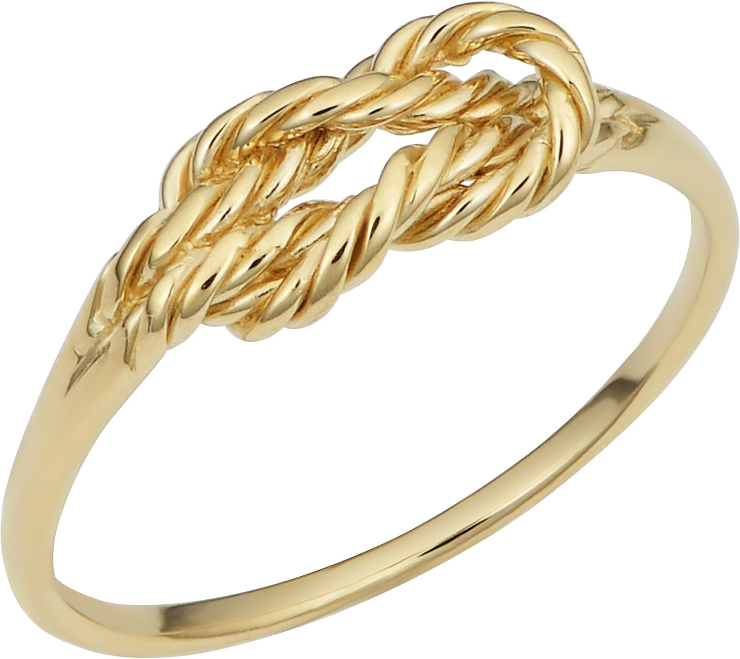 Kooljewelry 14k Yellow Gold Twisted Love Knot Ring