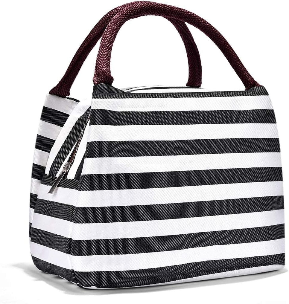 HJYC Lunch Bag, Lunch Box, Waterproof and Insulated Lunch Bag, Lunch Bags for Women, Camping Lunch Boxes, Convenient and Easy to Clean, Perfect for Kids & Adults.(Black)