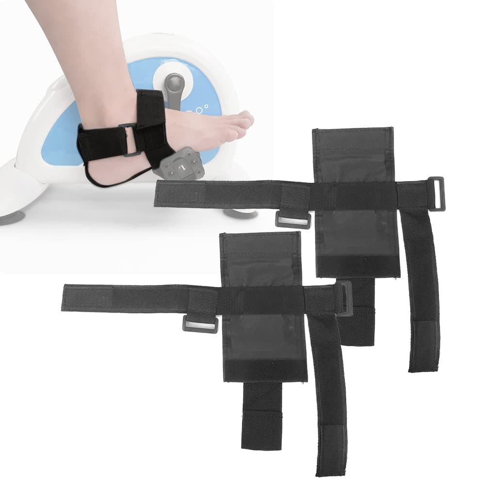 Under Desk Bike Pedal Straps - Bicycle Foot Fixed Brace for Elderly & Disabled Stroke Patient Leg Training, 2 PCS