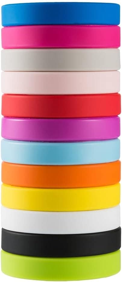 Green House Solid Color Silicone Wristbands, Rubber Bracelets 5pcs to 12pcs
