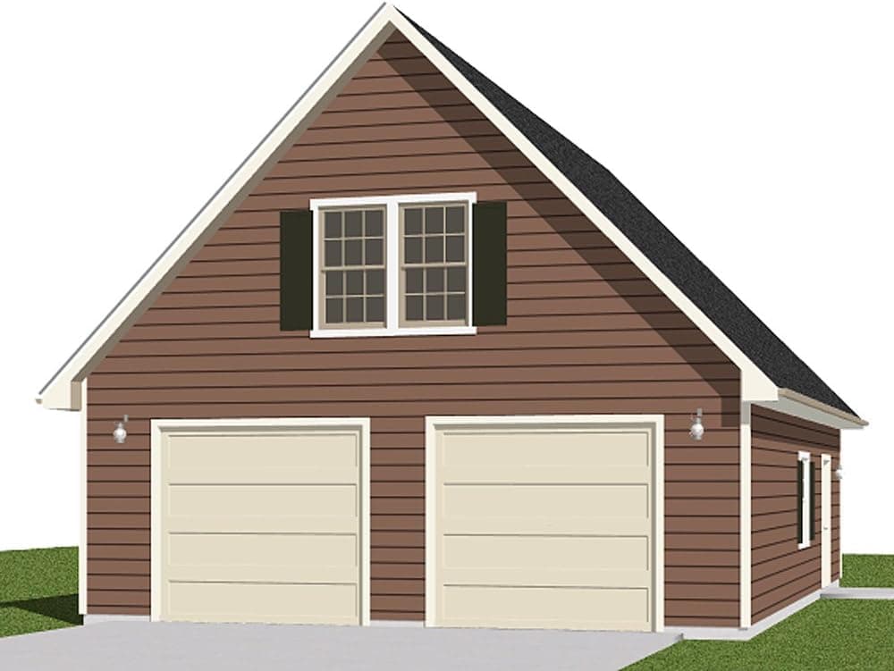 Garage Plans: Two Car Garage With Loft - Plan 1476-3