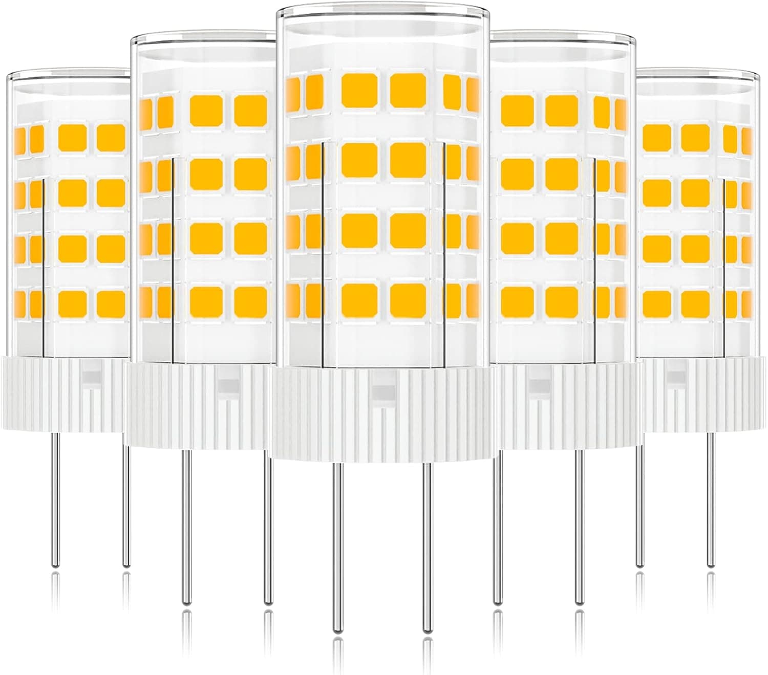 G4 LED Bulb 12V AC/DC, 5W (40W 30W Halogen Bulb Equivalent), Warm White 3000K, T3 JC Type Bi-Pin Base Bulb for Landscape Lighting, Home Lighting, 5 Pack