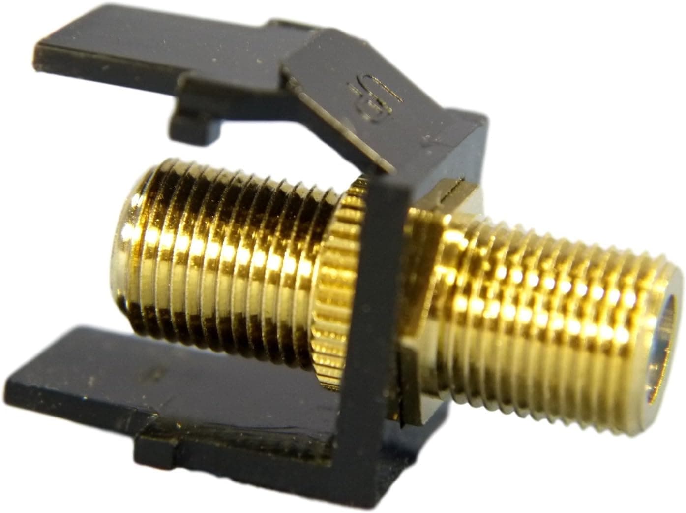 Leviton 40831-E QuickPort F-Type Adapter, Gold-Plated, Black with Blue Center