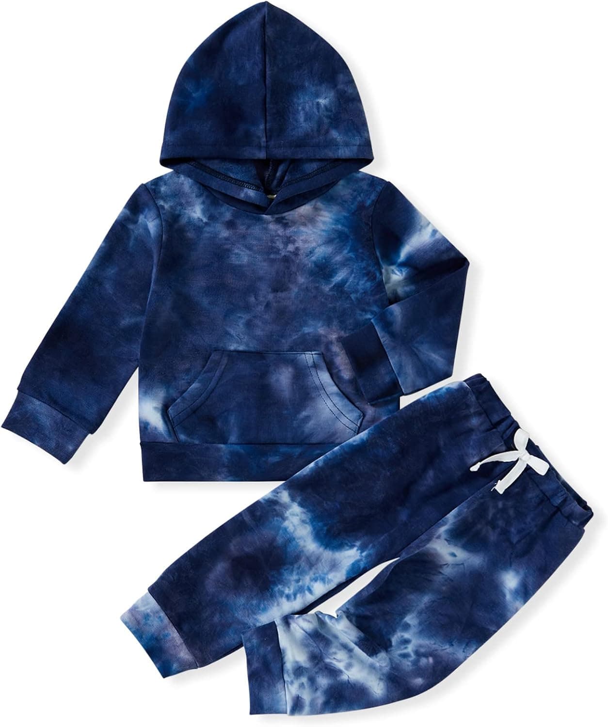 GRNSHTS Toddler Baby Boy Tie Dye Pants Set Hoodie Pocket Top Long Pants 2PCS Fall Winter Outfits Clothes