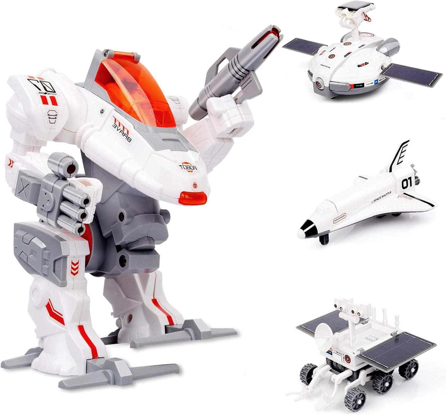 Sillbird STEM 4-in-1 Solar Science Robot kit for Kids, Educational Space Moon Exploration Fleet Building Experiment Toys kit for Boys and Girls Age of 8+ Years