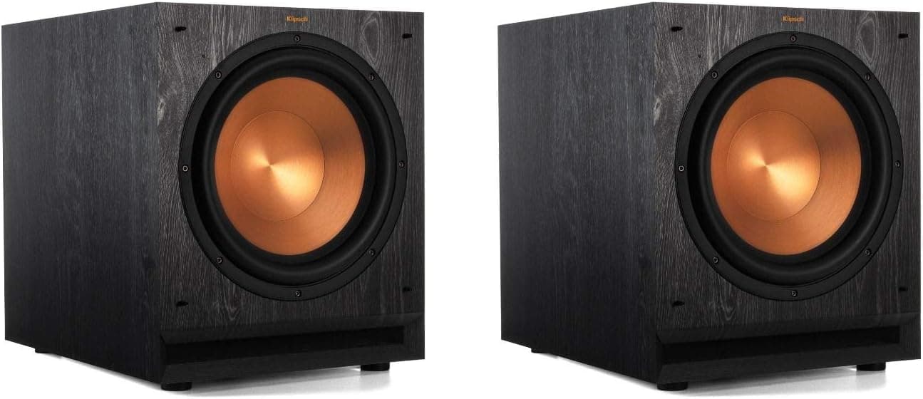 Klipsch SPL-120 Subwoofer Pair - 12-inch Powered Subwoofers - Black - 2 Klipsch Subwoofers