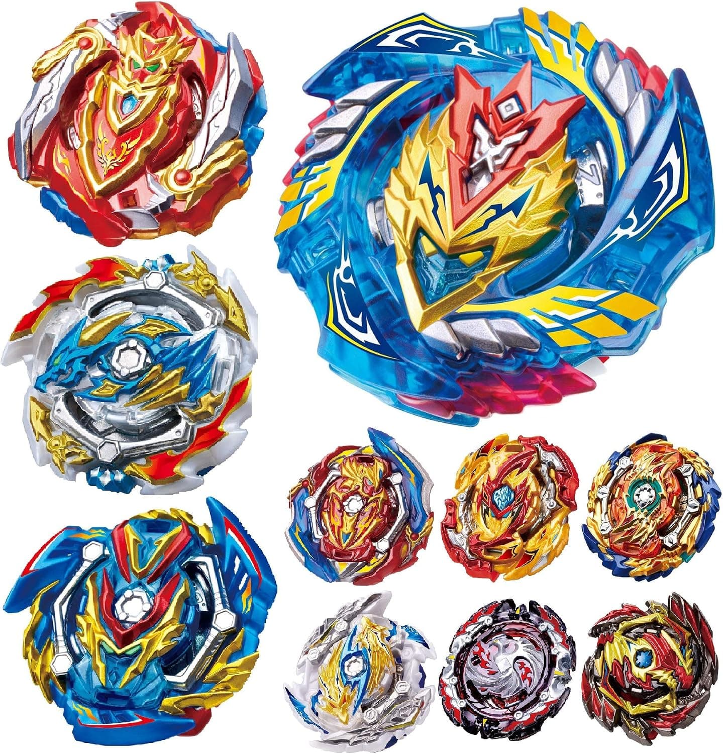 teraut Gyros 10 Pieces Pack, Battling Top Battle Burst High Performance Set, Birthday Party School Gift Idea Toys for Boys Kids Children
