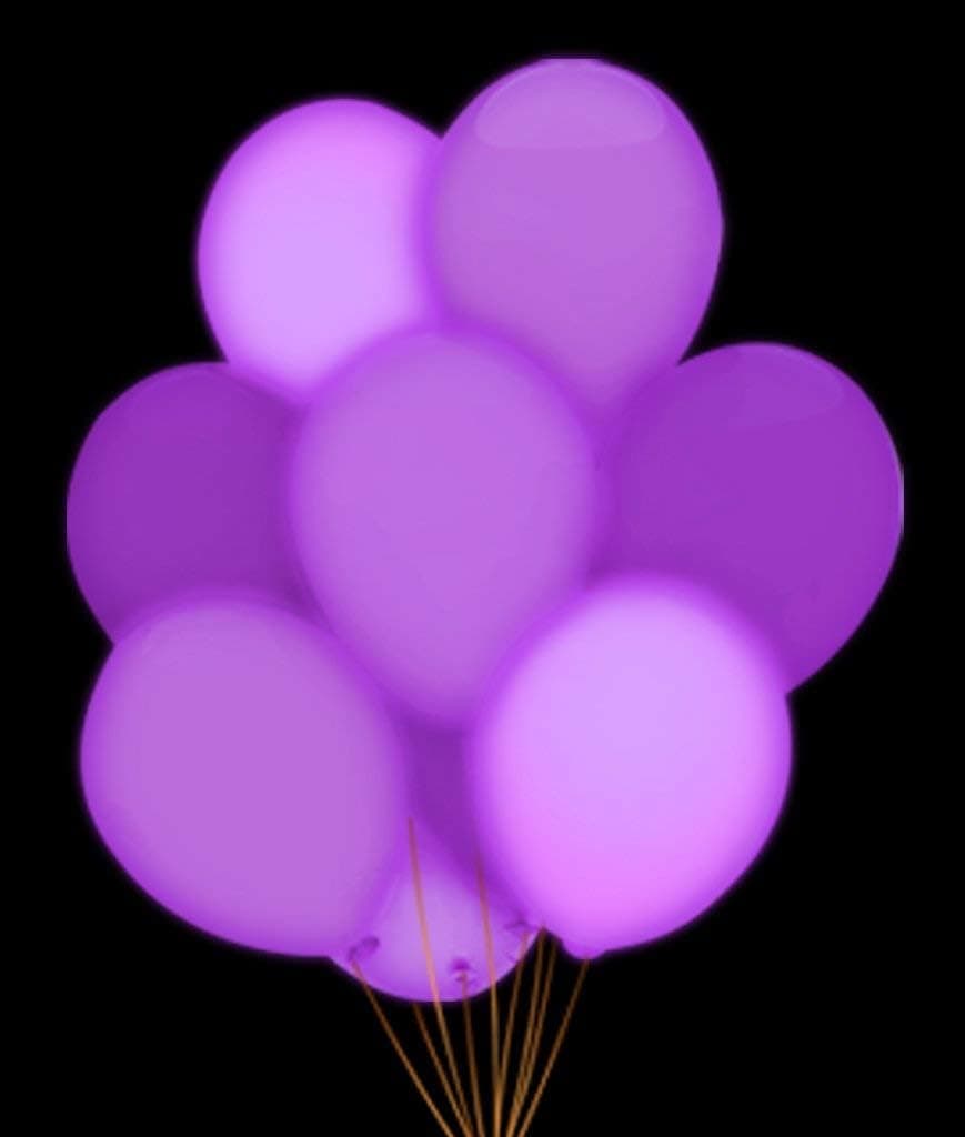 Fun Central AH948, 5pcs 14 Inch Purple LED Blinking Balloons, Glow in The Dark Balloons, Light Up Party Balloons, Party Supplies, Glow Balloons for D¨¦corations - Birthday, Wedding, Anniversary