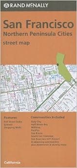 San Francisco, northern peninsula cities street map, CA Rand McNally (Orange Cover)
