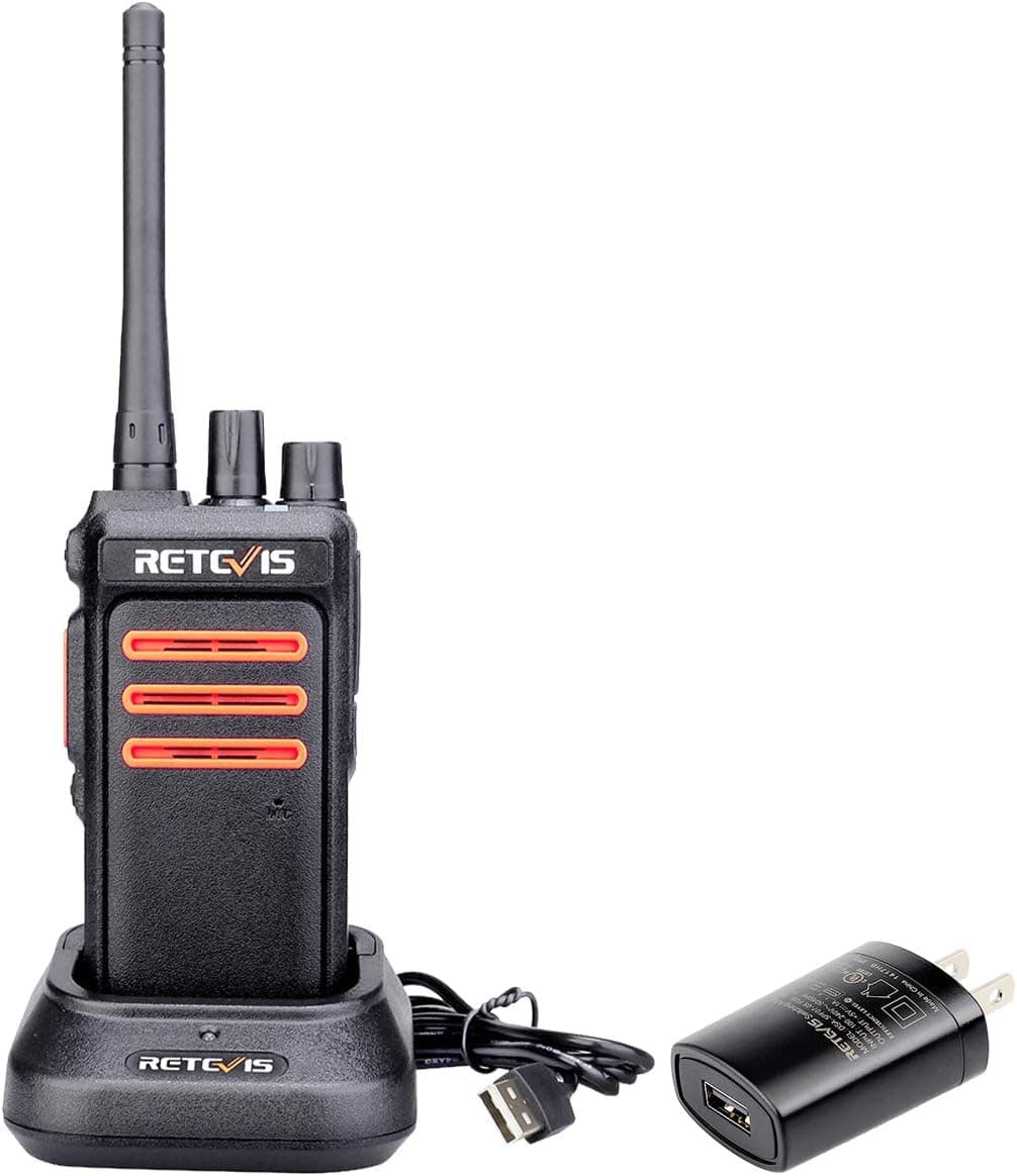 Retevis RT76 GMRS Walkie Talkies, 30 Channels Long Range Two Way Radio, Rugged Handheld Radios, Base Station Capable, 1400 mAh Battery, for Outdoor Camping Hiking(1 Pack)