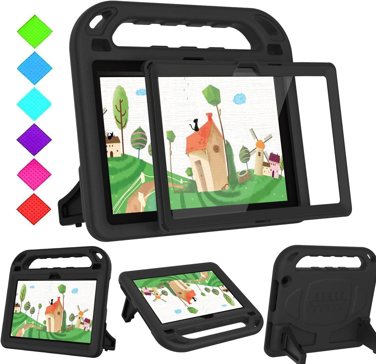 All-New Tablet 10 Case for Kids 2021 (11th Generation, 2 0 2 1 Release) - BMOUO Kids-Proof Light Weight Protective Case with Handle for 10 inch Tablet - Black