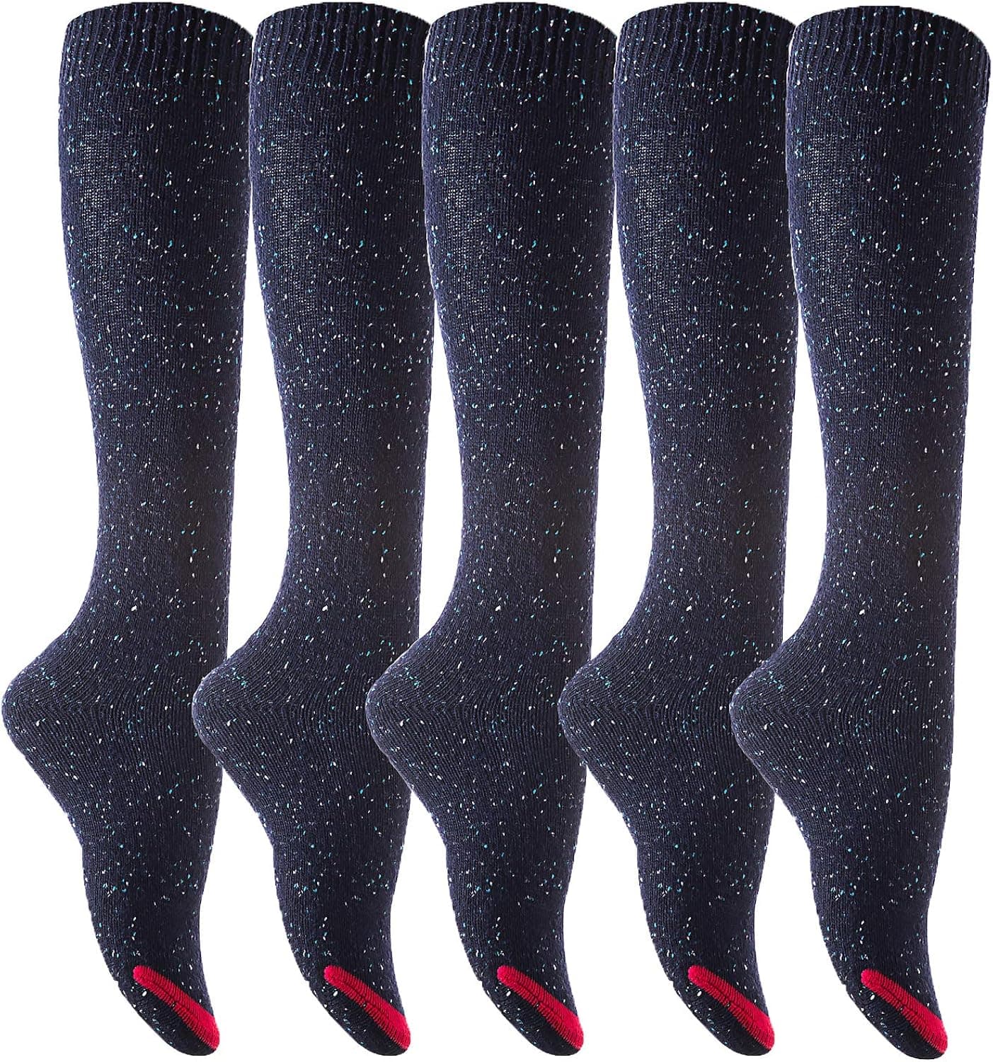 Lian LifeStyle Women's 4 Pairs Awesome Breathable Knee High Cotton Boot Socks Size 6-9