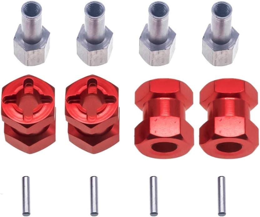 4PCS 12mm Wheel Hex Hub 15mm Offset Extension Hex Drive Adaptor Combiner Coupler for 1/10 RC Crawler Axial Scx10 D90