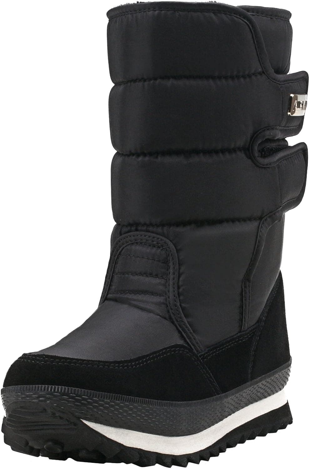 Shenda Women's Mid-Calf Snow Boots Black